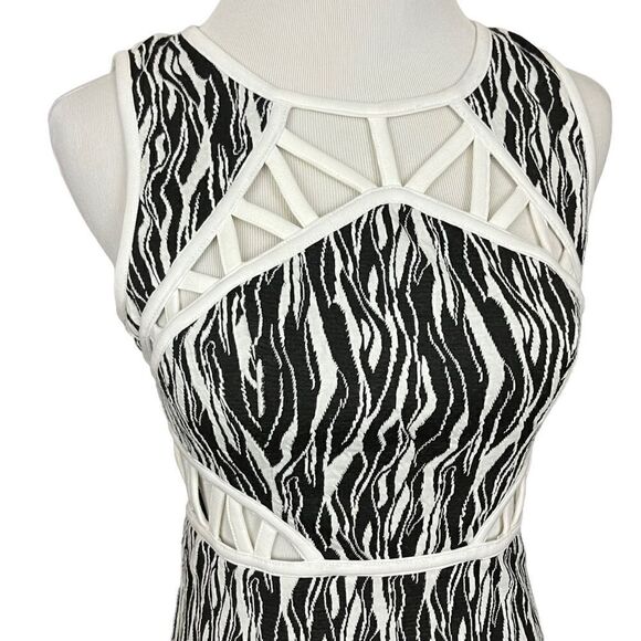 Ark & Co Black and White Bodycon Cutout Dress S - Picture 2 of 6